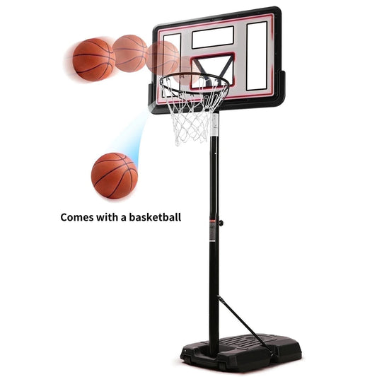 44In Portable Basketball Hoop with Height Adjustable 6.56Ft to 10Ft Basketball Goals for Younger People Indoor Outdoor with Free Basketabll