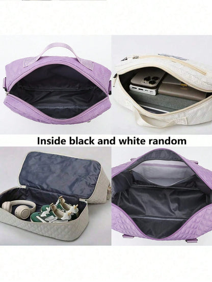 2PCS Large Capacity Travel Duffel Bag, Wet and Dry Separation Fitness Bag, Weekend Overnight Shoulder Bag, Hospital Necessary Mommy Bag, Travel Bag, Holiday Bag, Weekend Bag, Overnight Bag, with a Pull Bar Bag, with Shoe Storage, Durable Boarding Bag, Cos