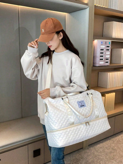 2PCS Large Capacity Travel Duffel Bag, Wet and Dry Separation Fitness Bag, Weekend Overnight Shoulder Bag, Hospital Necessary Mommy Bag, Travel Bag, Holiday Bag, Weekend Bag, Overnight Bag, with a Pull Bar Bag, with Shoe Storage, Boarding Bag, Cosmetics S