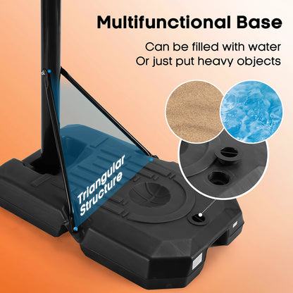 44In Portable Basketball Hoop with Height Adjustable 6.56Ft to 10Ft Basketball Goals for Younger People Indoor Outdoor with Free Basketabll