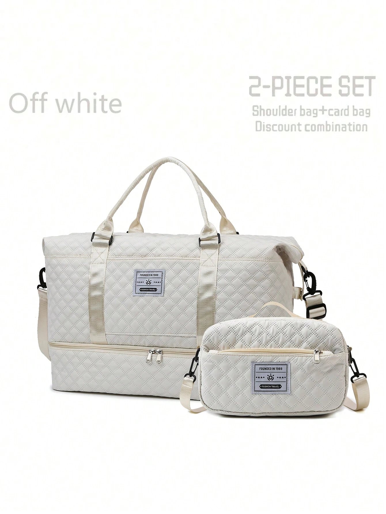 2PCS Large Capacity Travel Duffel Bag, Wet and Dry Separation Fitness Bag, Weekend Overnight Shoulder Bag, Hospital Necessary Mommy Bag, Travel Bag, Holiday Bag, Weekend Bag, Overnight Bag, with a Pull Bar Bag, with Shoe Storage, Boarding Bag, Cosmetics S