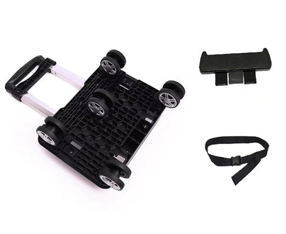 Portable 4/5 Wheel Trolley Rack Aluminum Alloy Foldable Pullling Rod Carrier for Student Backpack Pet Bag Load Bearing 15Kg