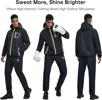 Sauna Suit Men anti Rip Boxing Sweat Suits Exercise Workout Jacket