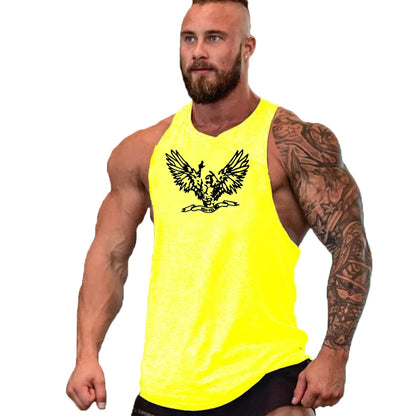 Gym Top Men Shirt Man Muscle Fit T-shirt Fitness Bodybuilding Stringer Vest Clothes Clothing Men's Singlets Muscular T-shirts