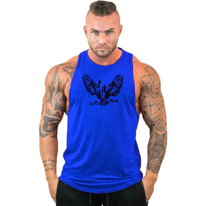 Gym Top Men Shirt Man Muscle Fit T-shirt Fitness Bodybuilding Stringer Vest Clothes Clothing Men's Singlets Muscular T-shirts