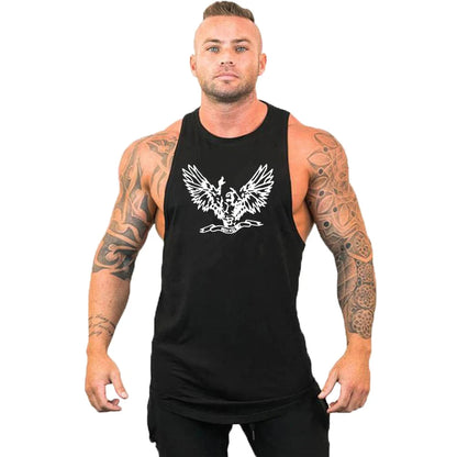 Gym Top Men Shirt Man Muscle Fit T-shirt Fitness Bodybuilding Stringer Vest Clothes Clothing Men's Singlets Muscular T-shirts