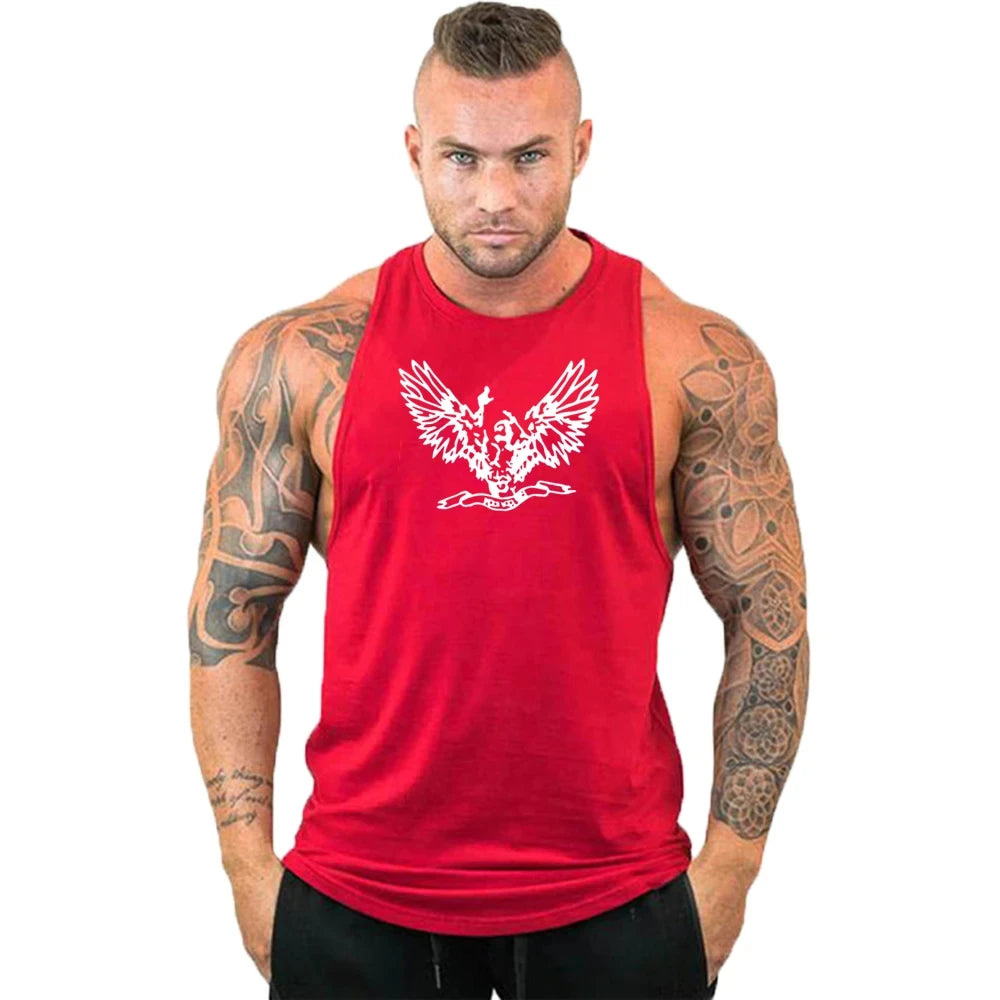 Gym Top Men Shirt Man Muscle Fit T-shirt Fitness Bodybuilding Stringer Vest Clothes Clothing Men's Singlets Muscular T-shirts