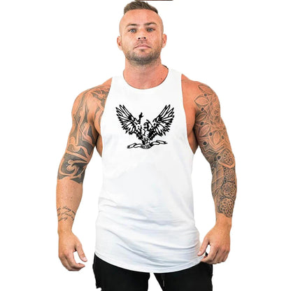 Gym Top Men Shirt Man Muscle Fit T-shirt Fitness Bodybuilding Stringer Vest Clothes Clothing Men's Singlets Muscular T-shirts