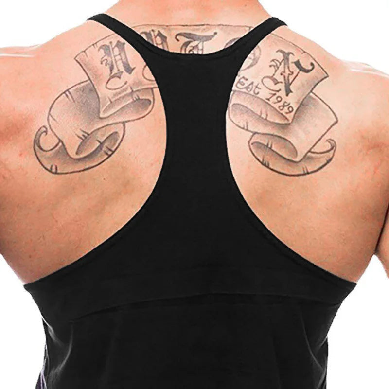 Muscle Tank Tops for Men Thin Strap Workout Stringer Sleeveless Shirts Loose Fit Gym Bodybuilding Moisture Wicking Shirts Men