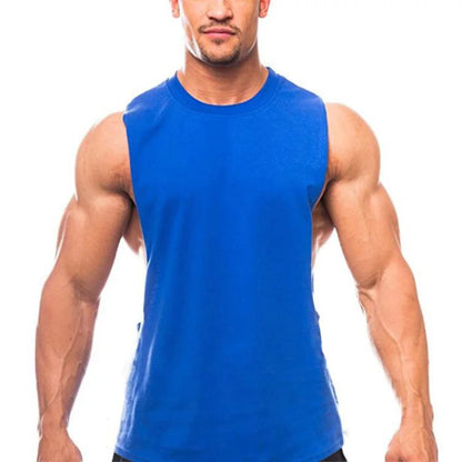 Gym Fitness Workout Running Tank Tops Summer Casual Cotton Breathable Sleeveless Vests Mens Bodybuilding Muscle Sport T-shirts