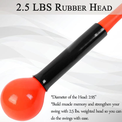 Golf Swing Trainer Aid 48"/40" Warm-Up Stick for Strength Flexibility Tempo Training Golf Practice Aid with Weighted Head Swing Corrector for Men Women