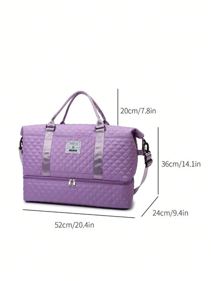 2PCS Large Capacity Travel Duffel Bag, Wet and Dry Separation Fitness Bag, Weekend Overnight Shoulder Bag, Hospital Necessary Mommy Bag, Travel Bag, Holiday Bag, Weekend Bag, Overnight Bag, with a Pull Bar Bag, with Shoe Storage, Durable Boarding Bag, Cos