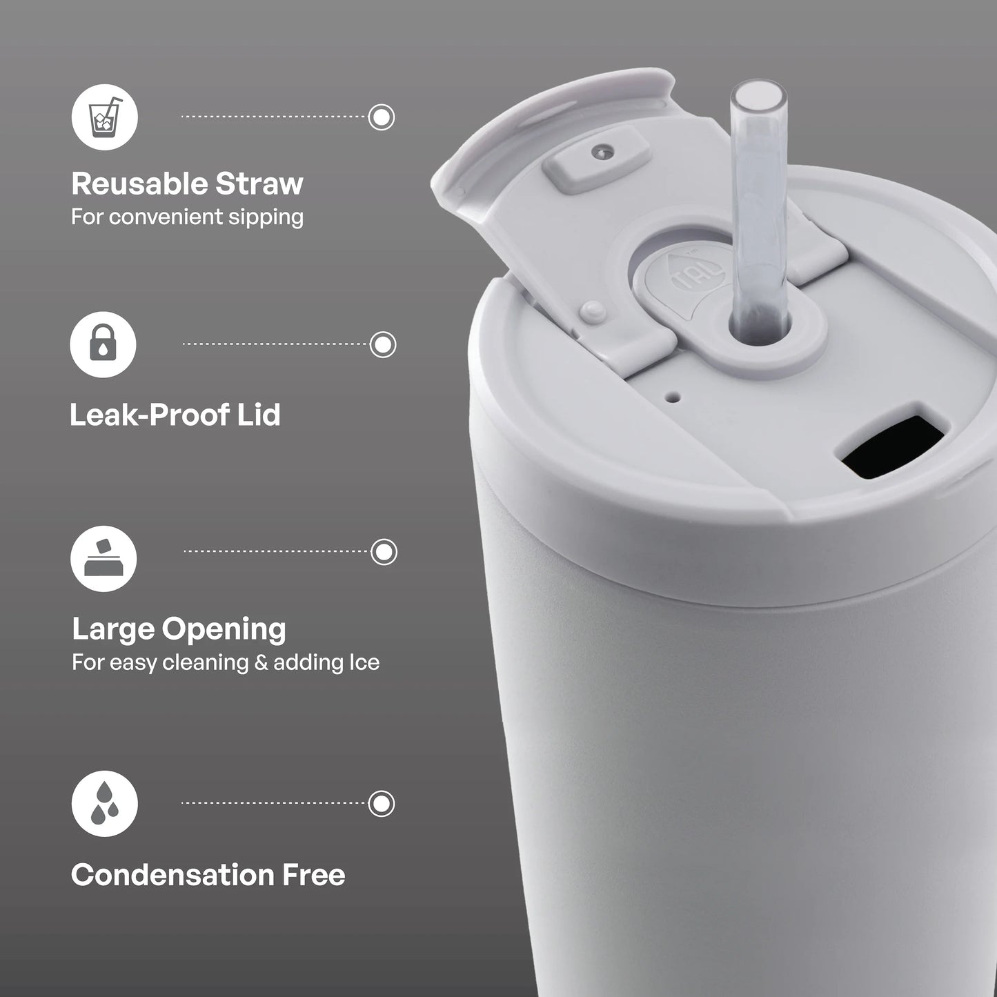 Stainless Steel Hudson Tumbler with Straw 40 Fl Oz, Gray Blue