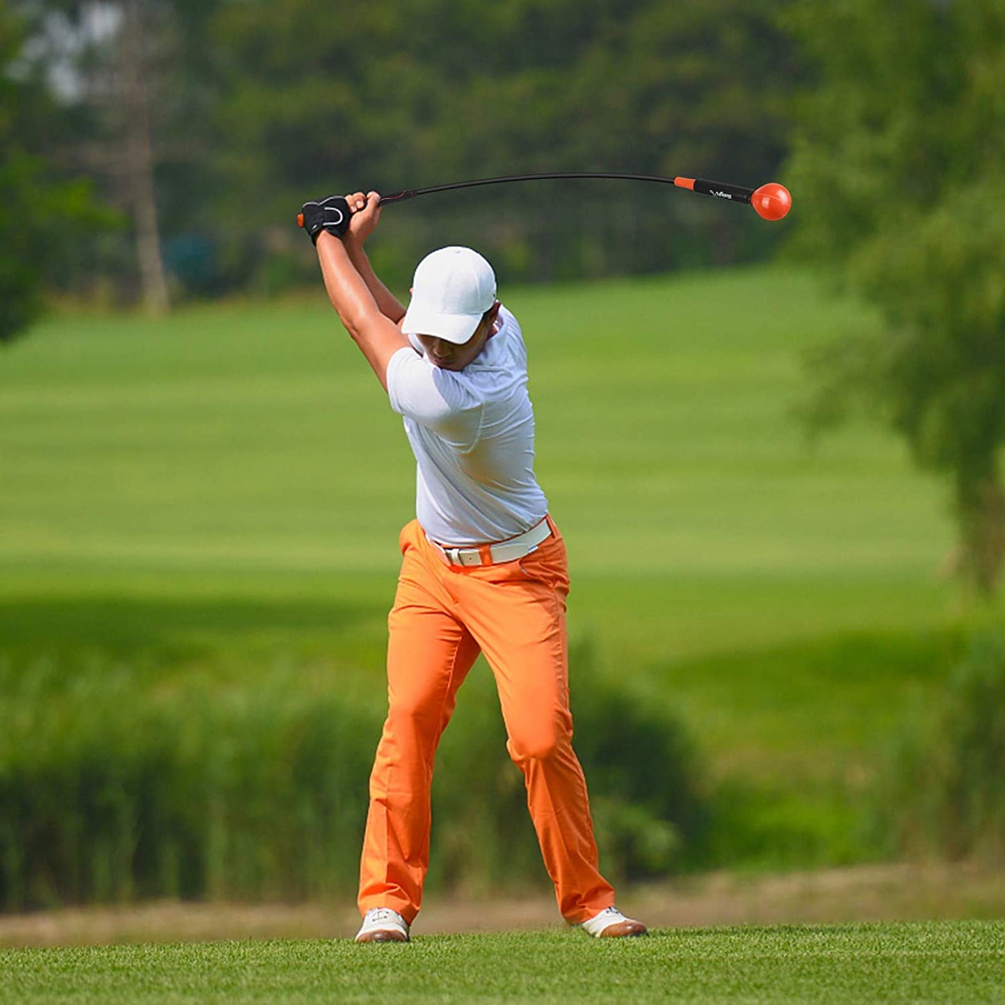 Golf Swing Trainer Aid 48"/40" Warm-Up Stick for Strength Flexibility Tempo Training Golf Practice Aid with Weighted Head Swing Corrector for Men Women