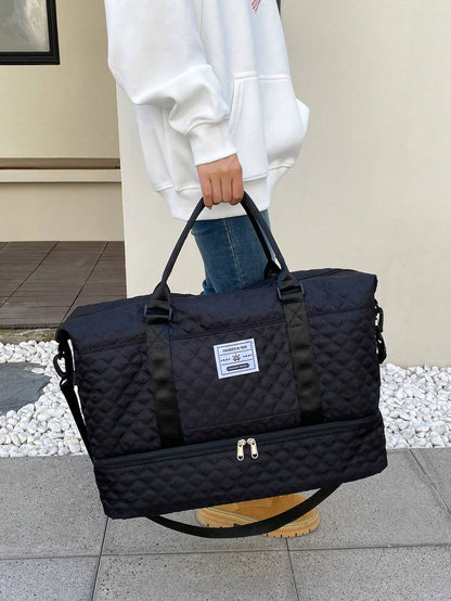 2PCS Large Capacity Travel Duffel Bag, Wet and Dry Separation Fitness Bag, Weekend Overnight Shoulder Bag, Hospital Necessary Mommy Bag, Travel Bag, Holiday Bag, Weekend Bag, Overnight Bag, with a Pull Bar Bag, with Shoe Storage, Boarding Bag, Cosmetics S