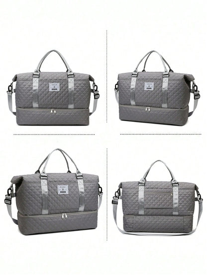 2PCS Large Capacity Travel Duffel Bag, Wet and Dry Separation Fitness Bag, Weekend Overnight Shoulder Bag, Hospital Necessary Mommy Bag, Travel Bag, Holiday Bag, Weekend Bag, Overnight Bag, with a Pull Bar Bag, with Shoe Storage, Boarding Bag, Cosmetics S